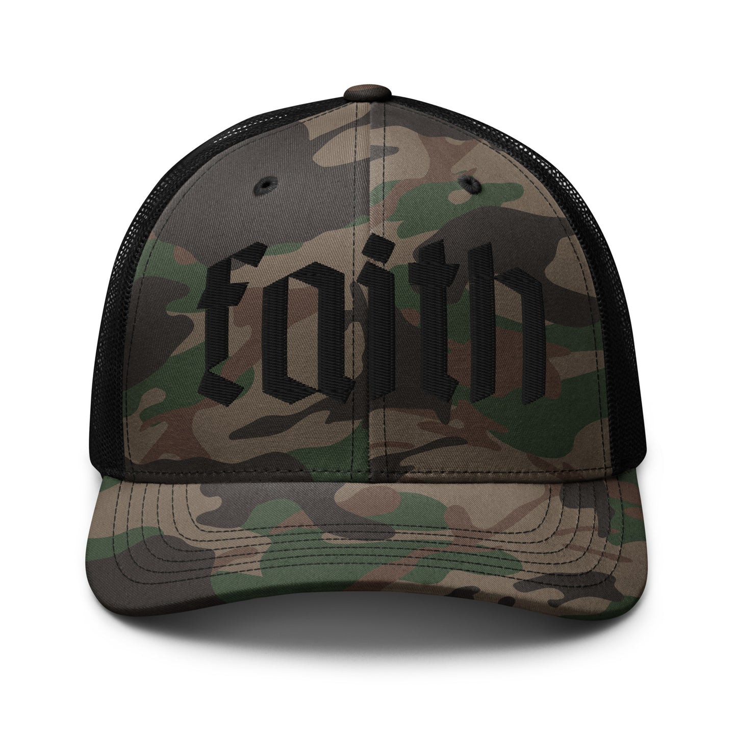 Faith Camouflage trucker hat