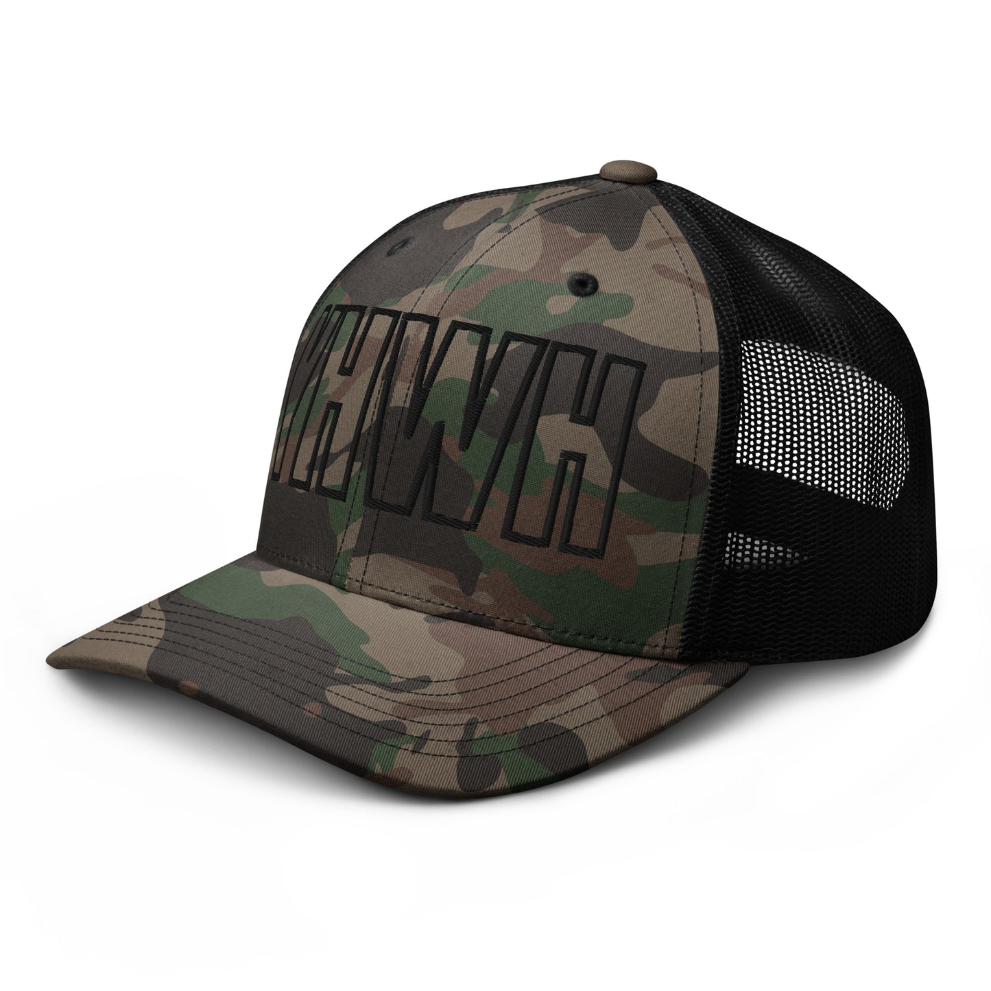 YHWH Camouflage trucker hat