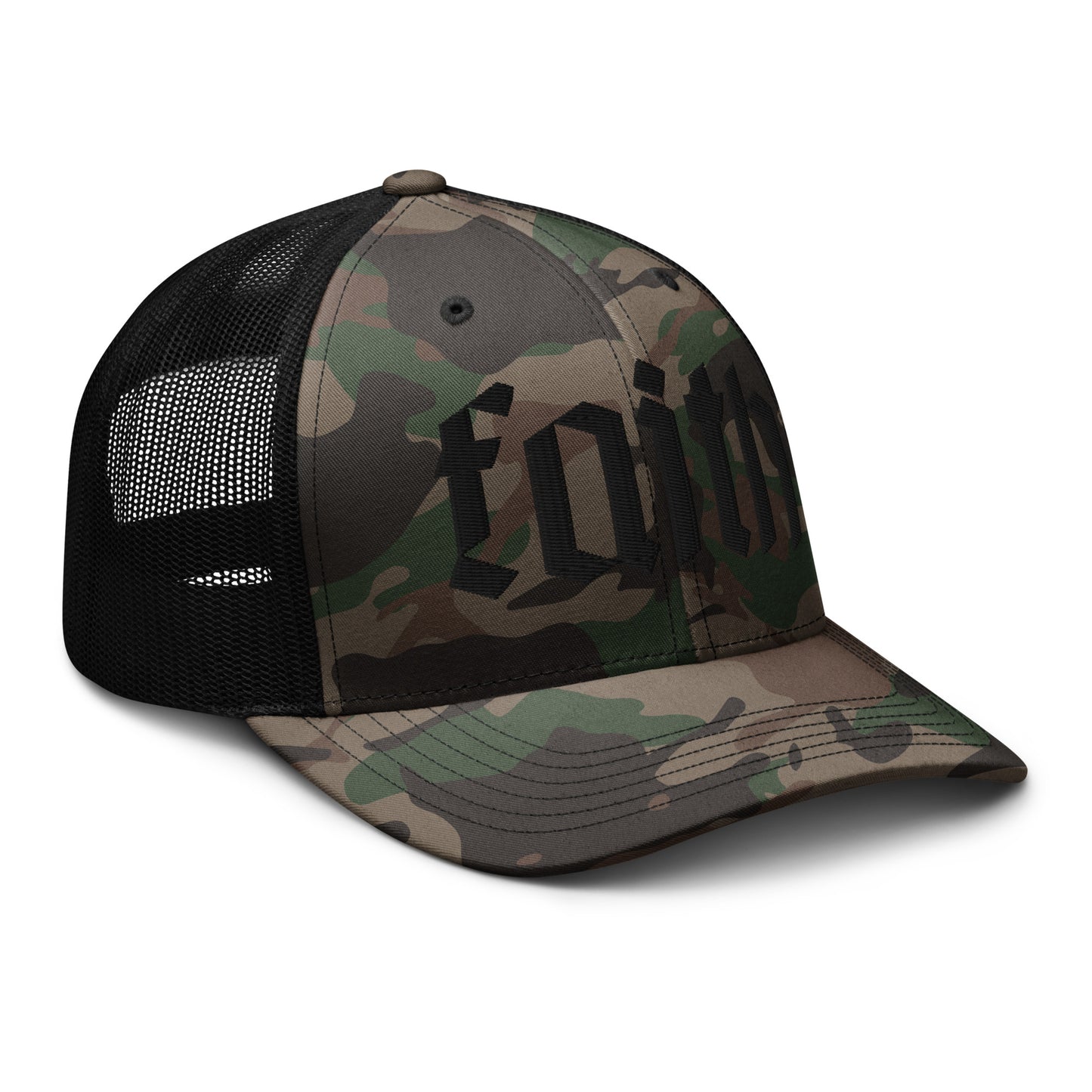 Faith Camouflage trucker hat