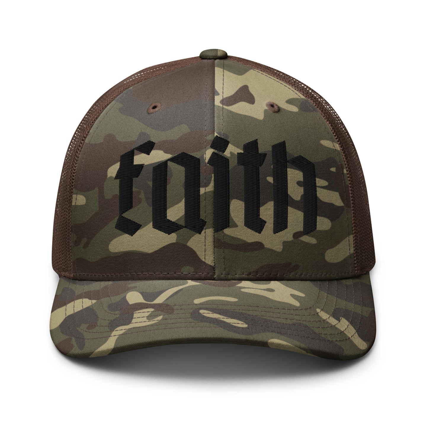 Faith Camouflage trucker hat