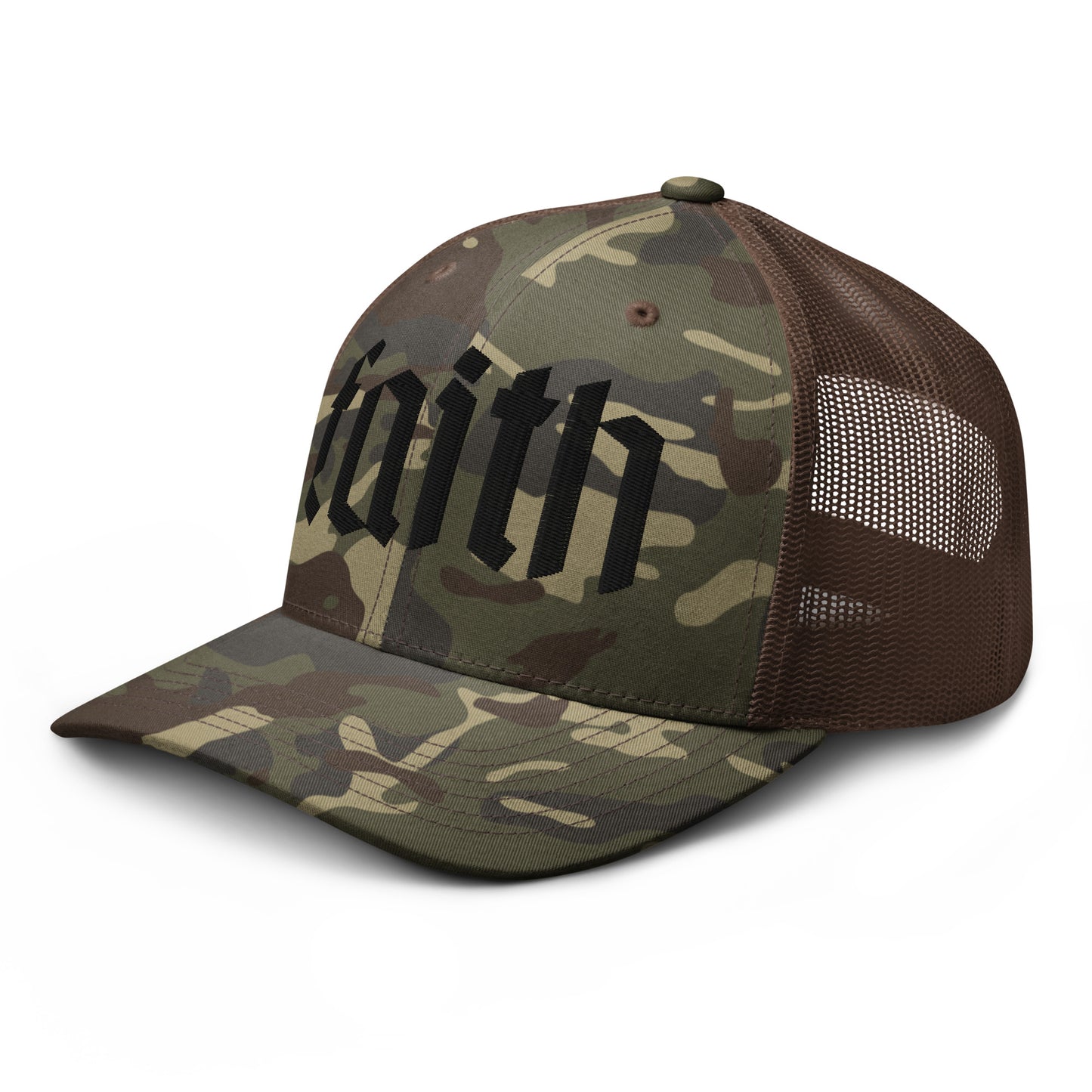 Faith Camouflage trucker hat