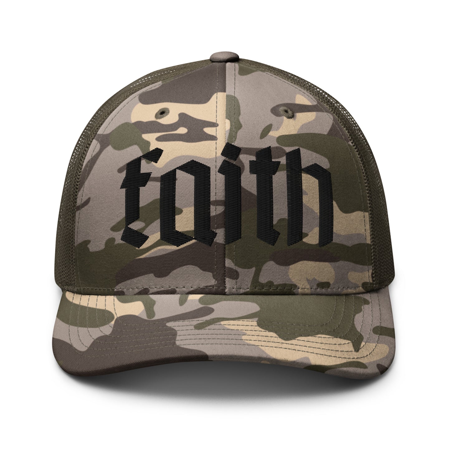 Faith Camouflage trucker hat