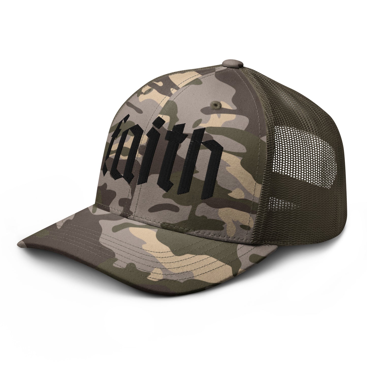 Faith Camouflage trucker hat