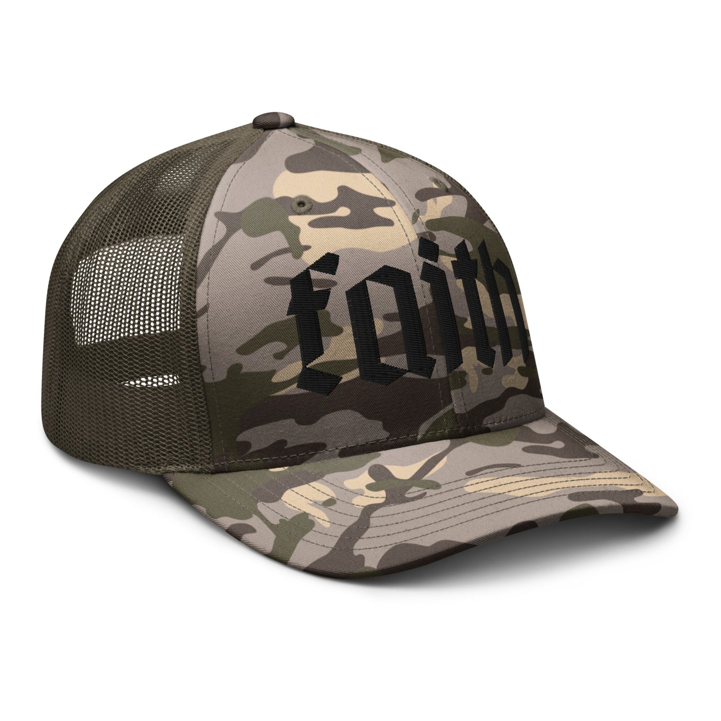 Faith Camouflage trucker hat