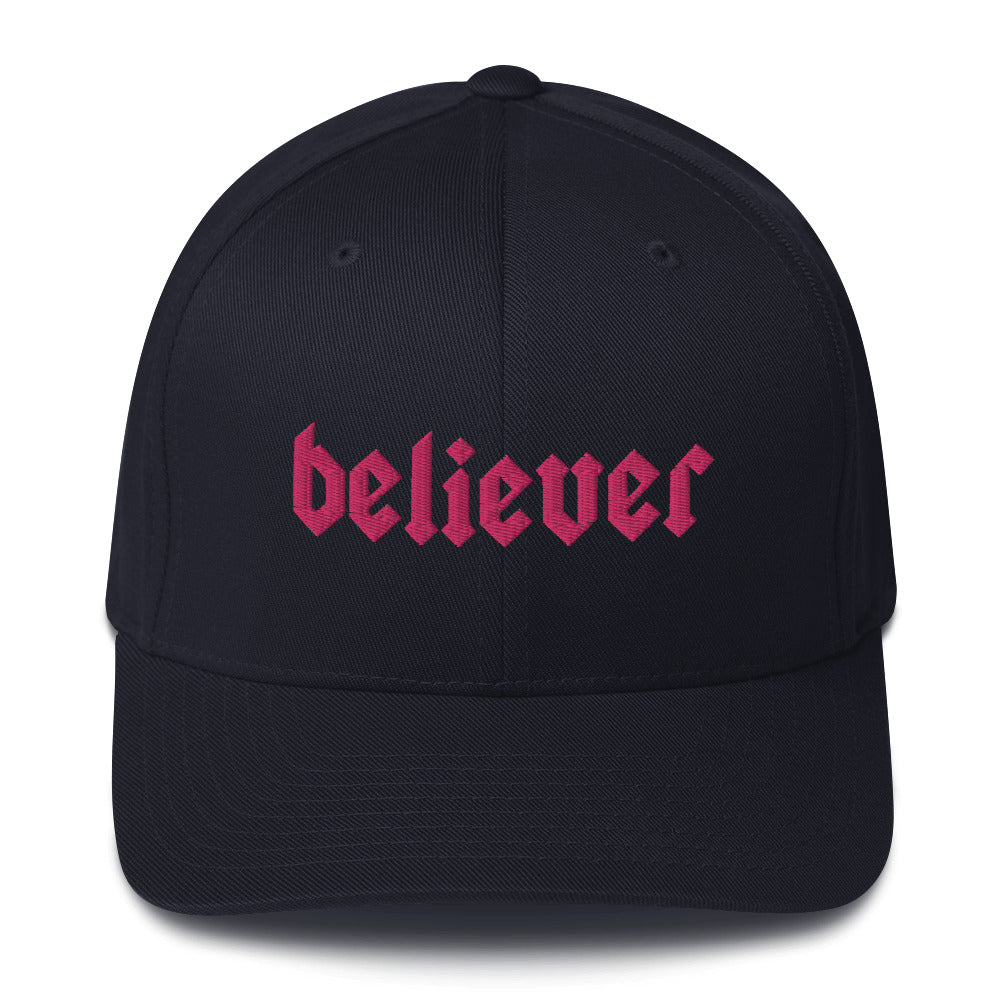 Believer Embroidered Structured Flex Fit Hat