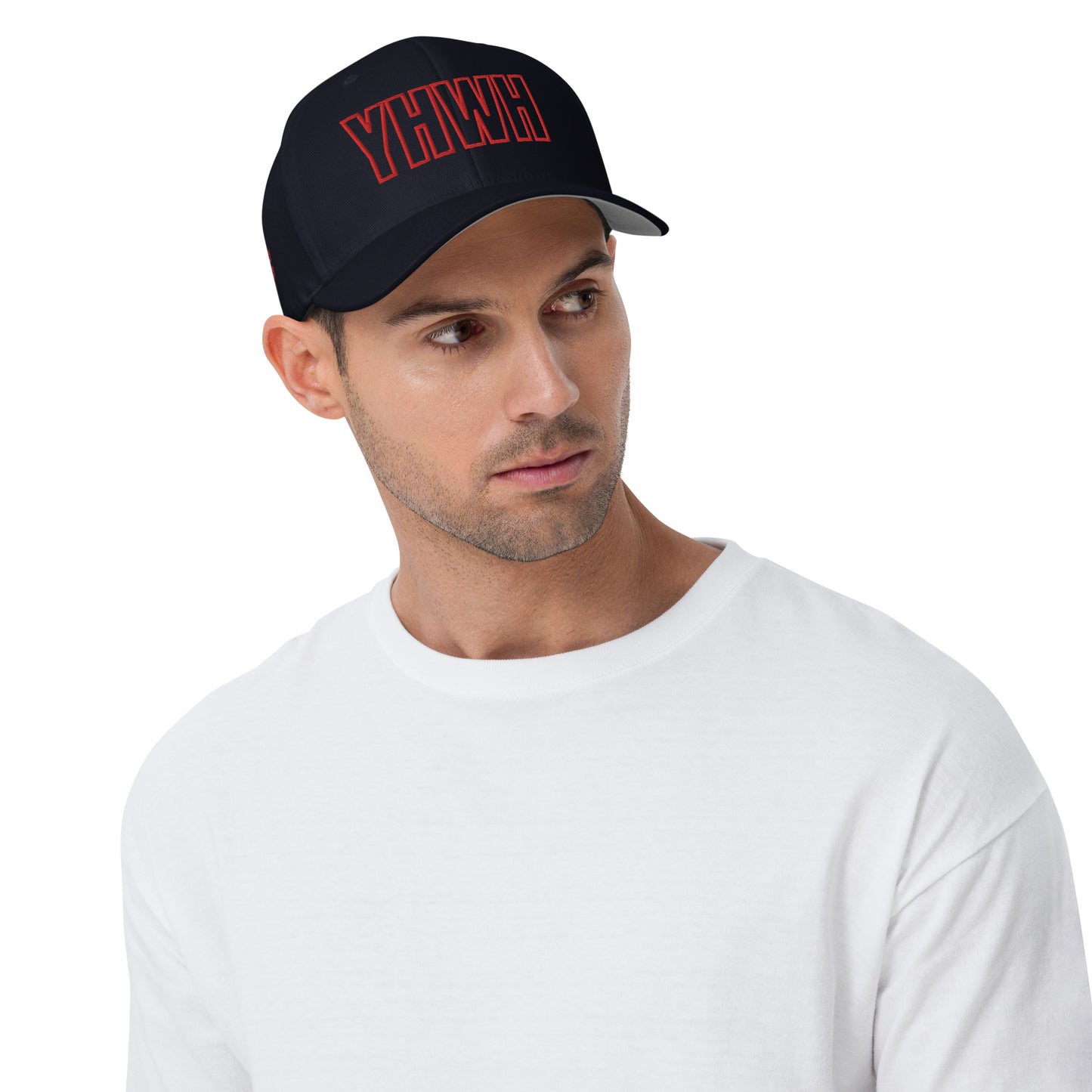 YHWH Structured Flex Fit Hat (Red)