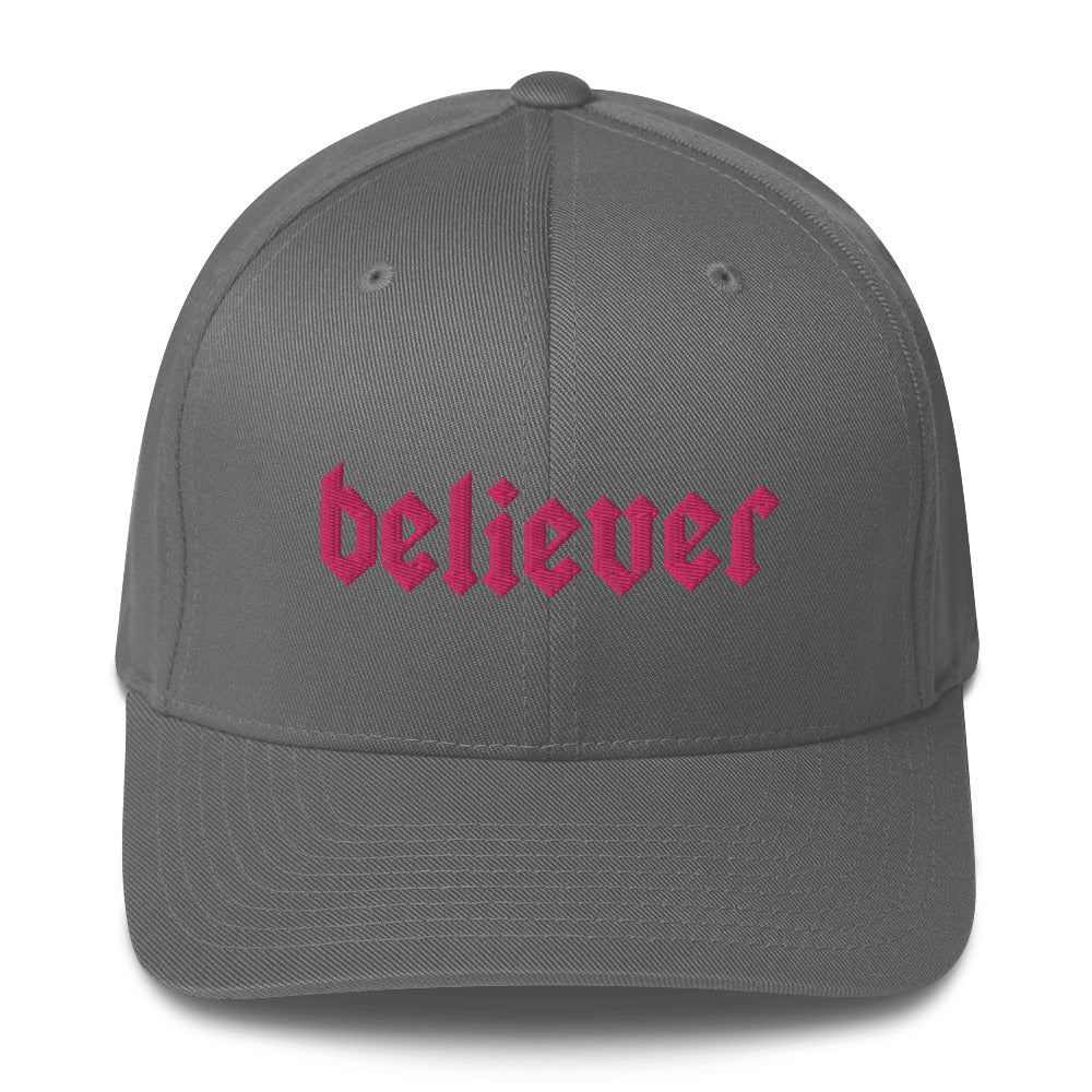 Believer Embroidered Structured Flex Fit Hat