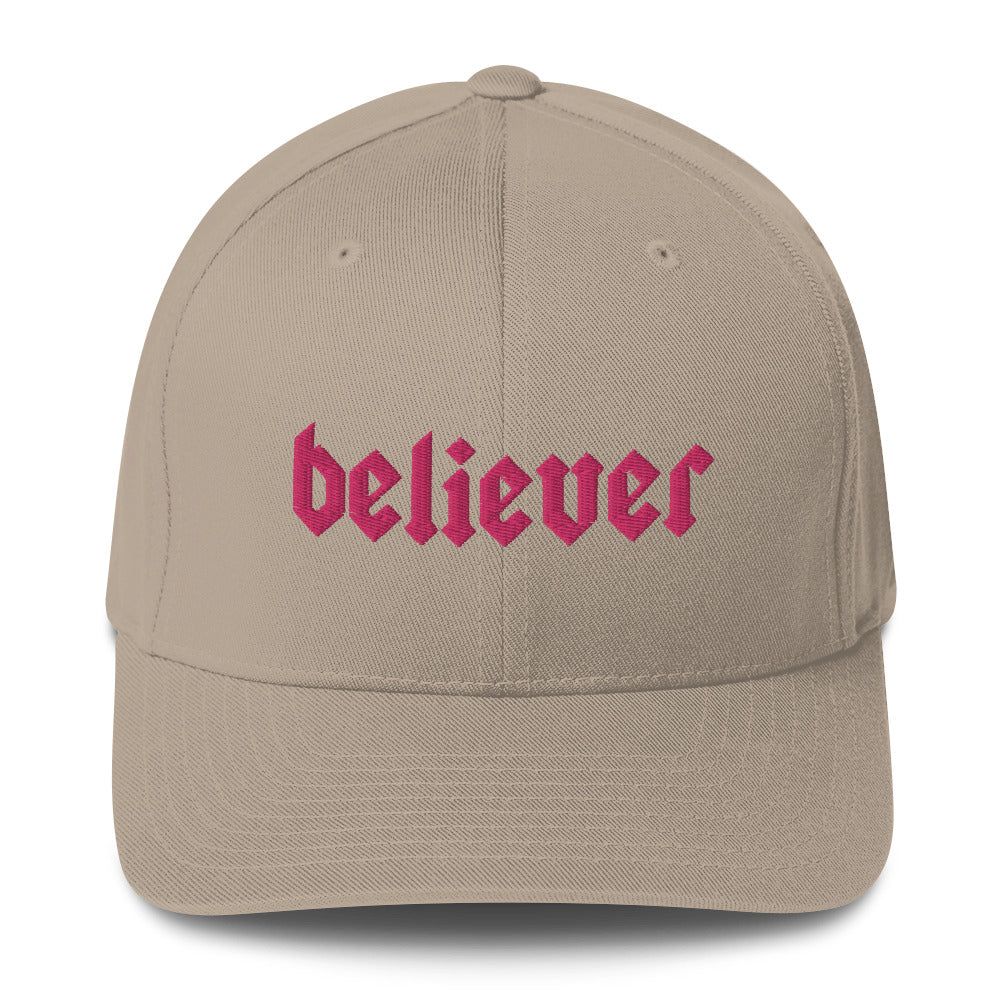 Believer Embroidered Structured Flex Fit Hat
