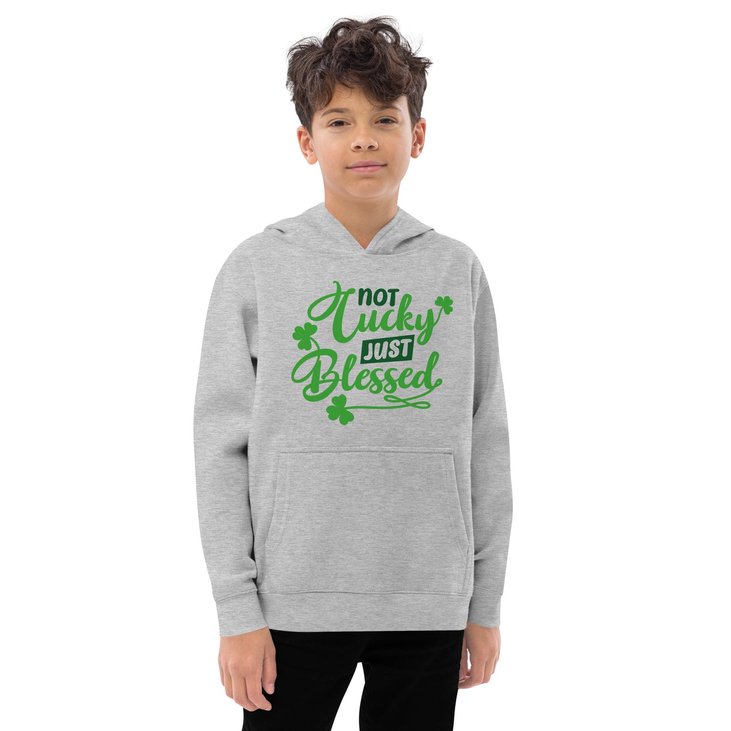 Not Lucky Just Blessed Kids fleece hoodie