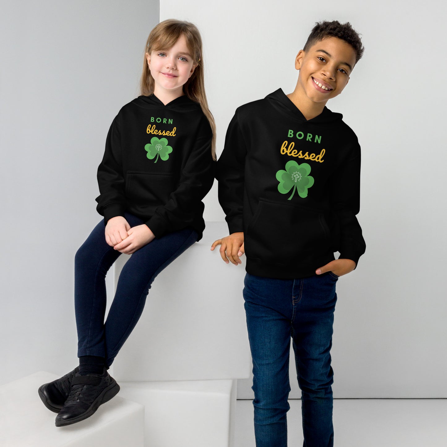 Born Blessed Kids fleece hoodie