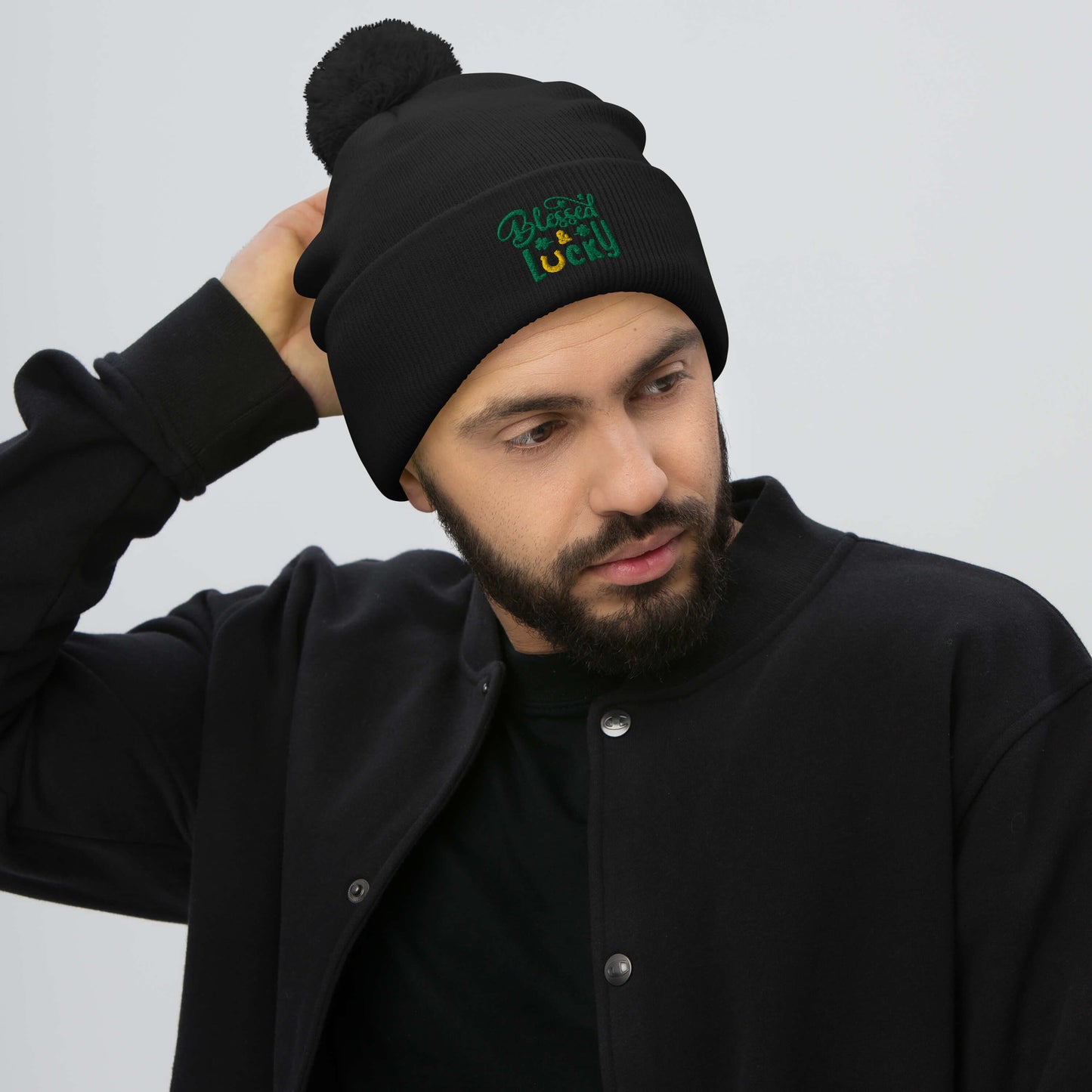 Blessed & Lucky Pom-Pom Beanie