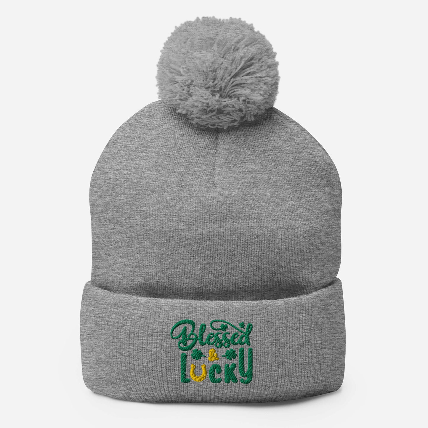 Blessed & Lucky Pom-Pom Beanie