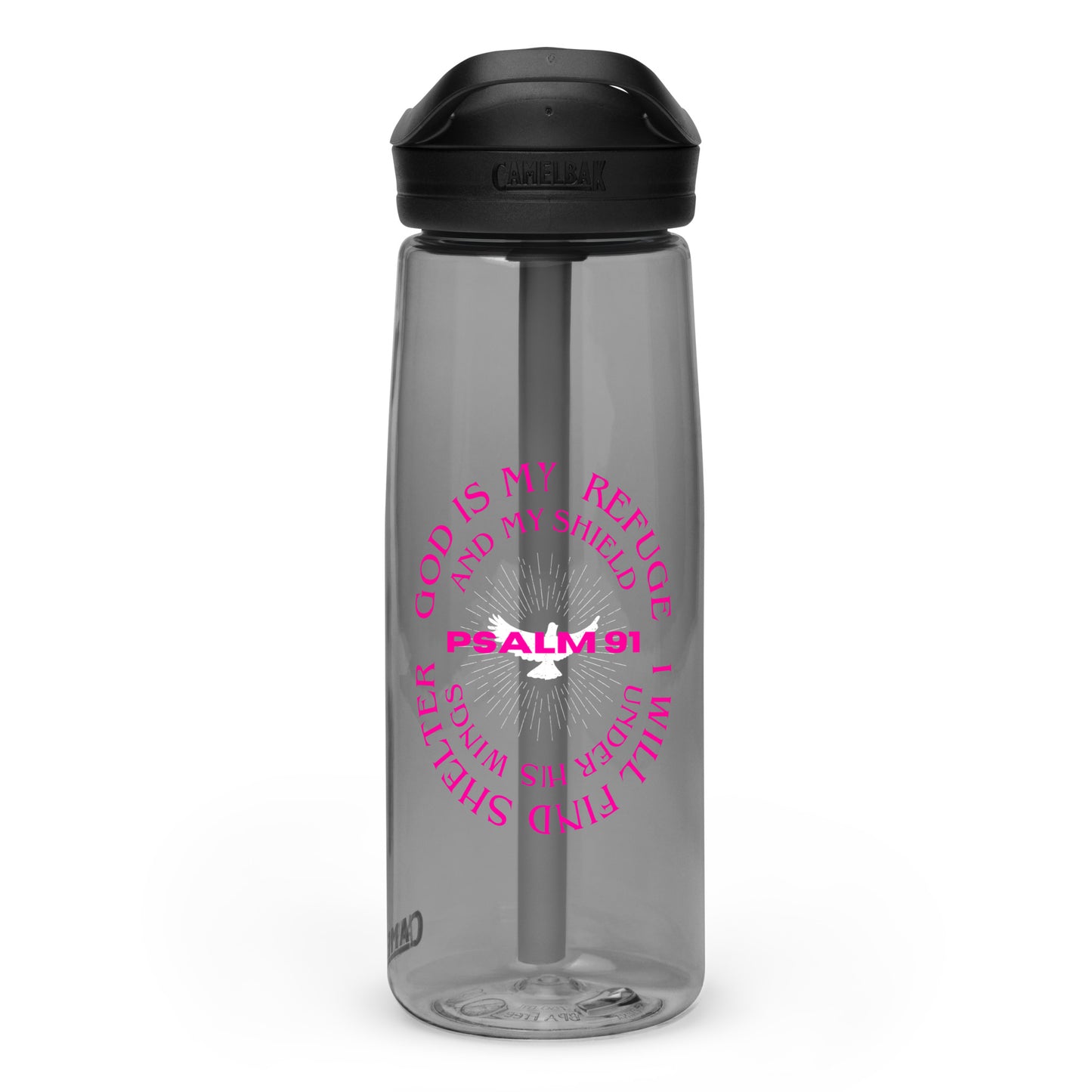 God is my refuge sports water bottle
