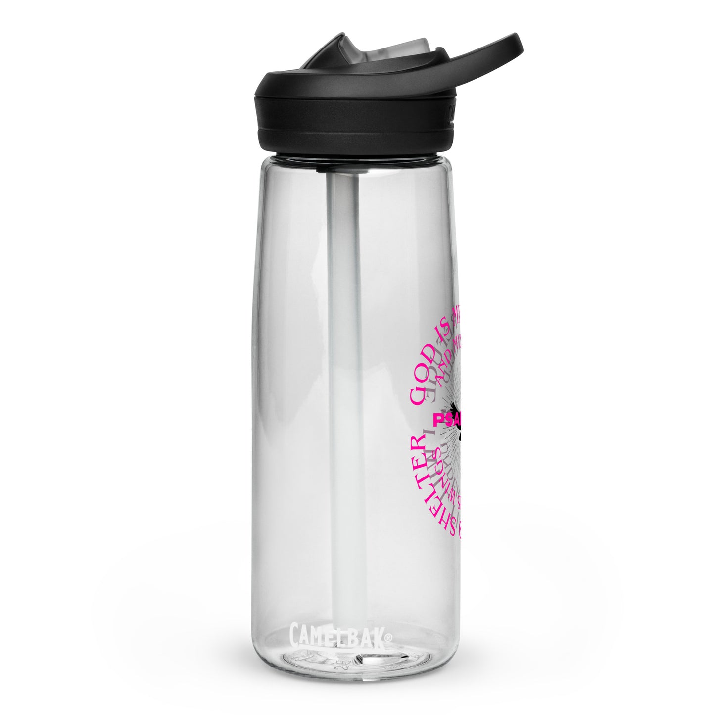 God is my refuge sports water bottle