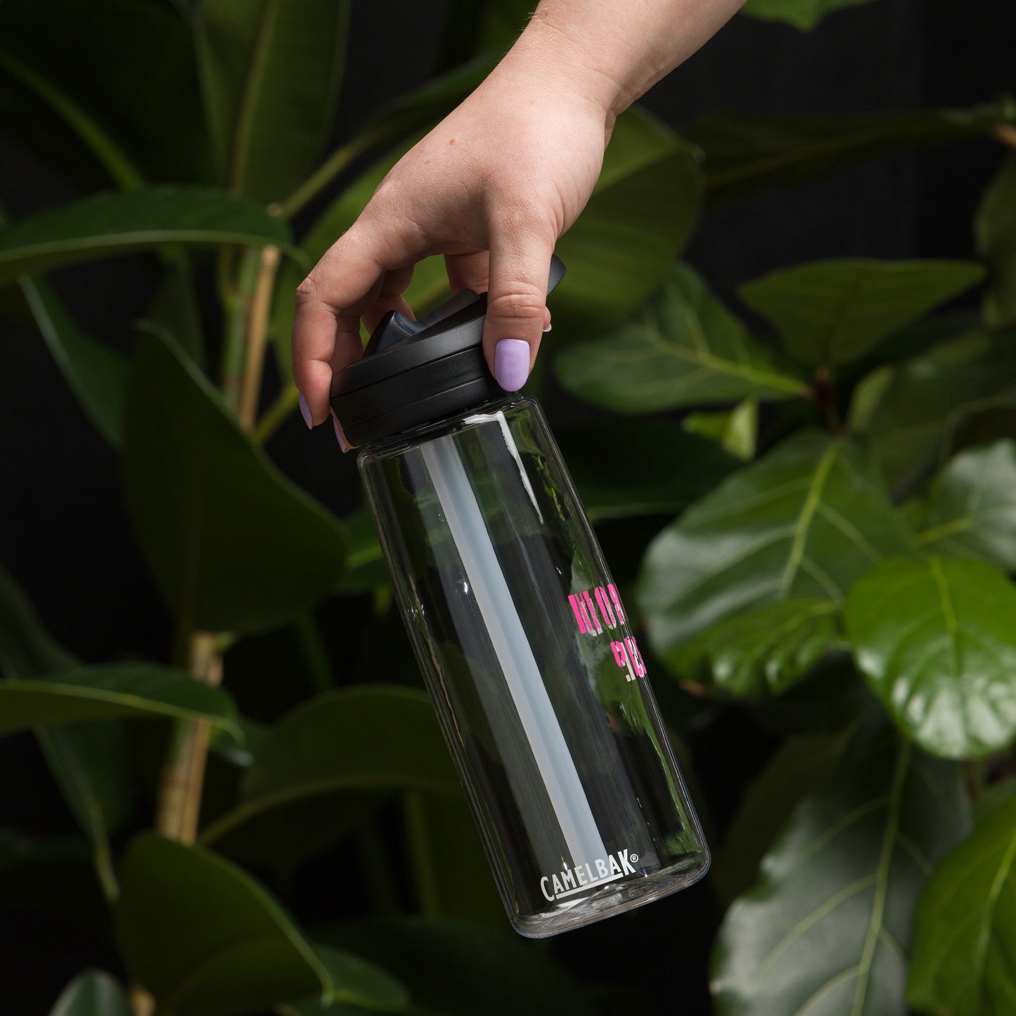 More God please sports water bottle