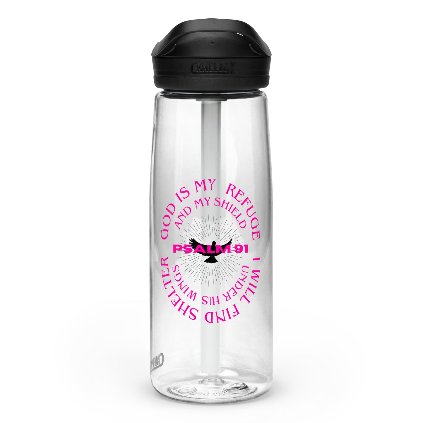 God is my refuge sports water bottle
