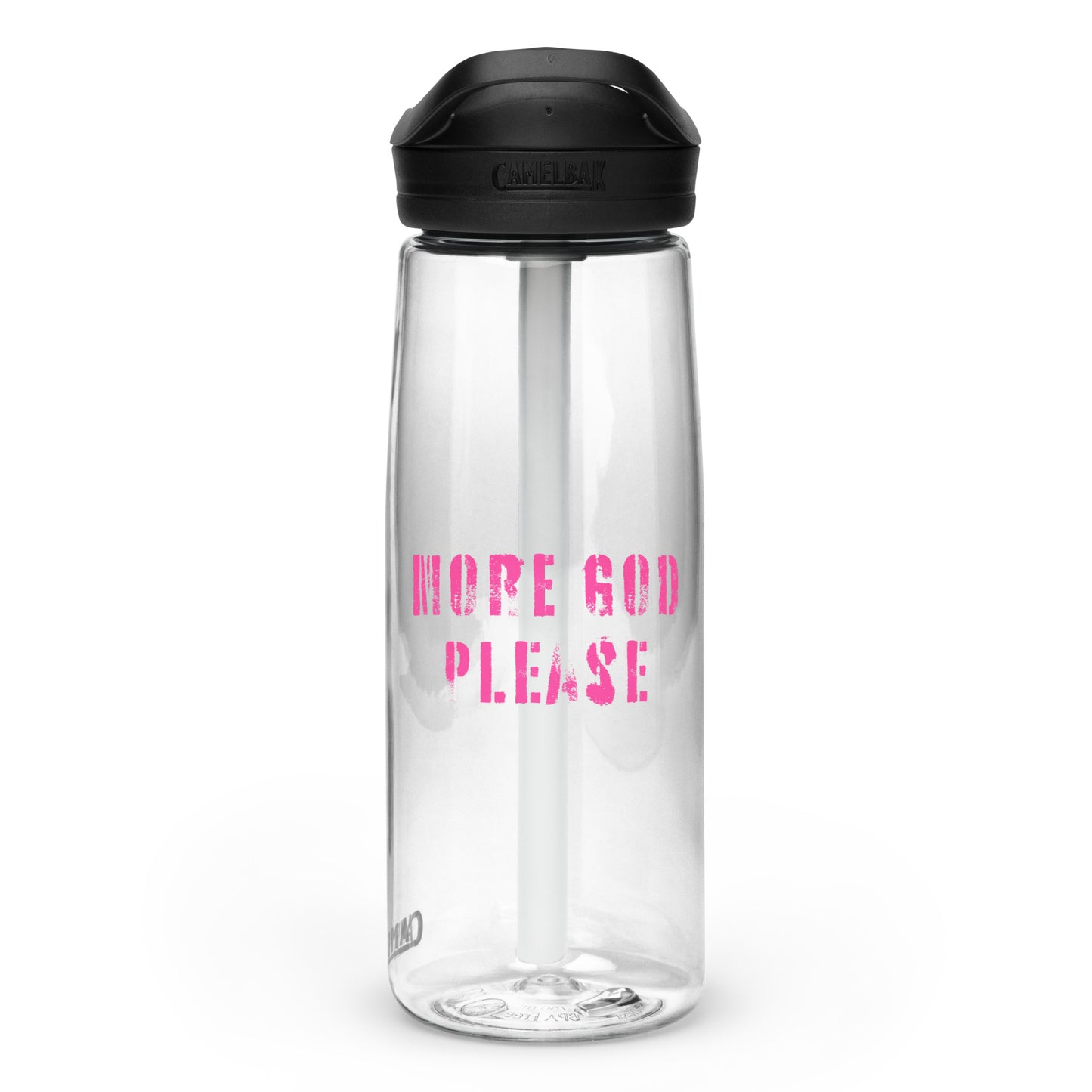 More God please sports water bottle