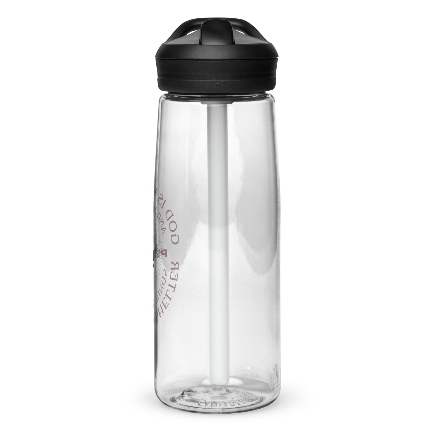 God is my refuge sports water bottle