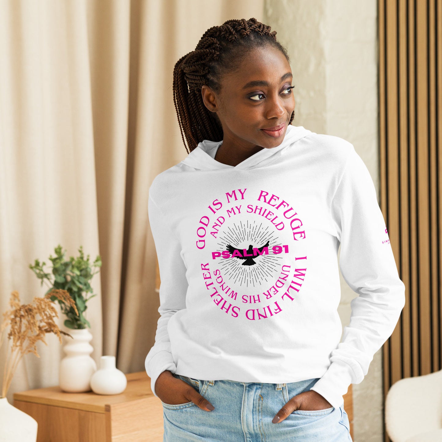 God is My Refuge Hooded long-sleeve tee
