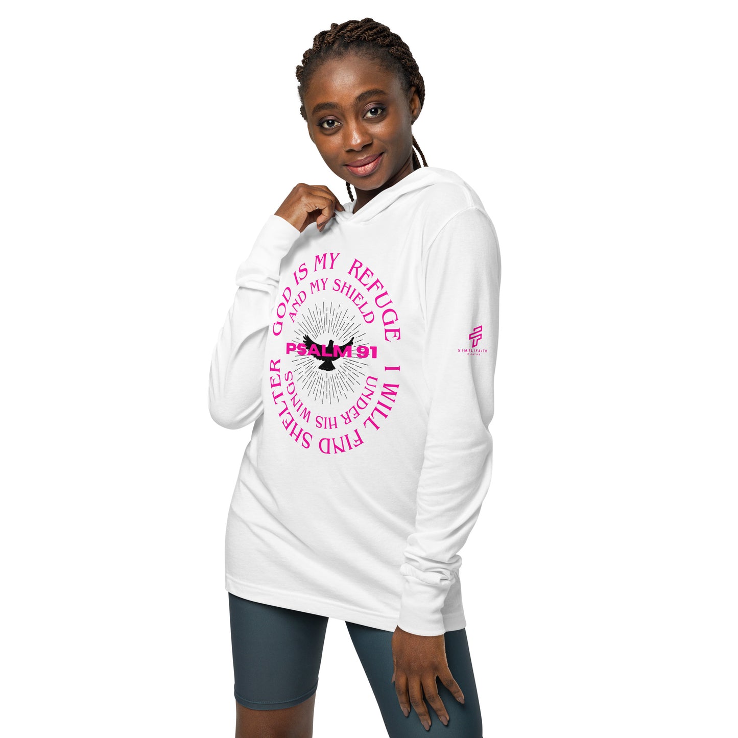 God is My Refuge Hooded long-sleeve tee