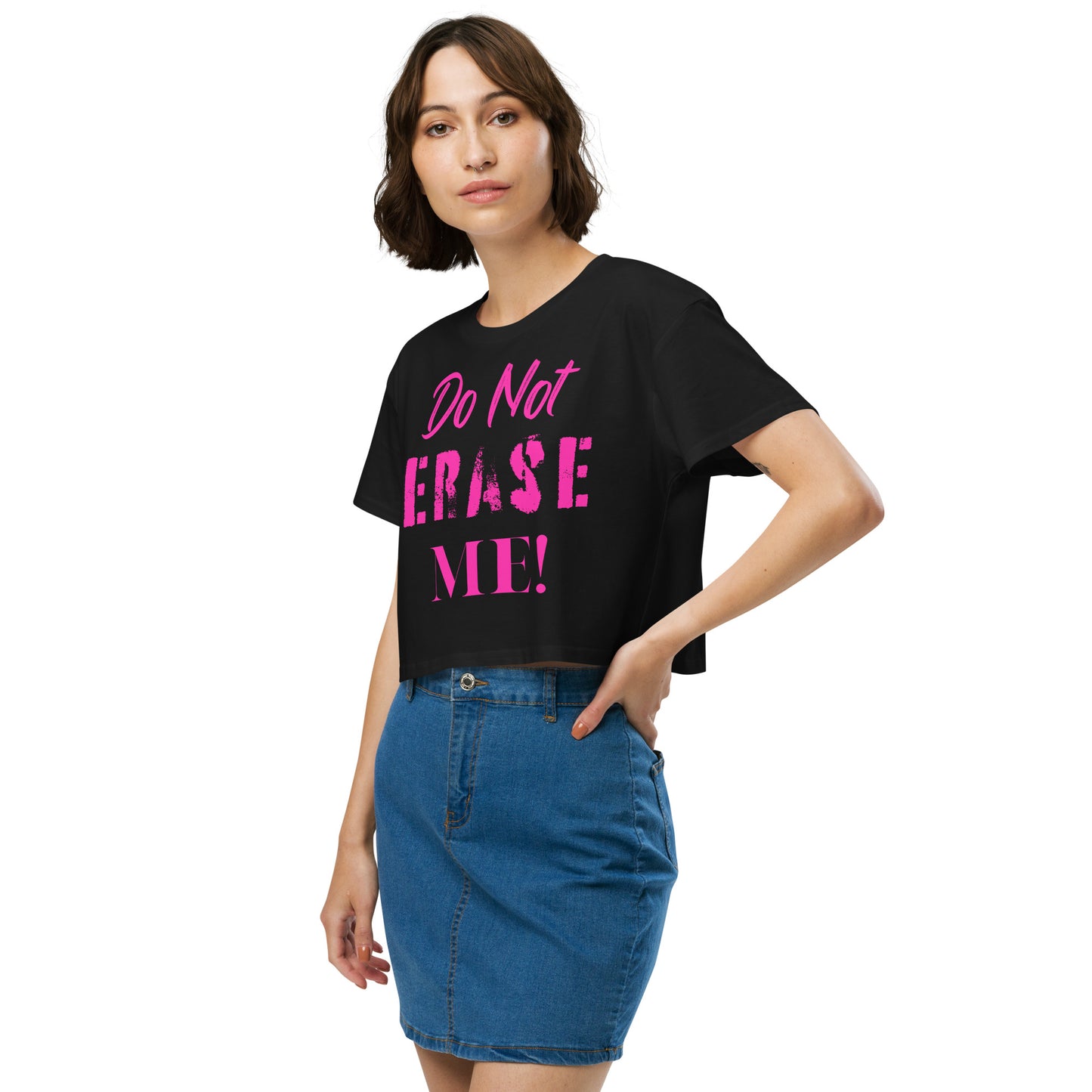 Don't Erase Me Women’s crop top