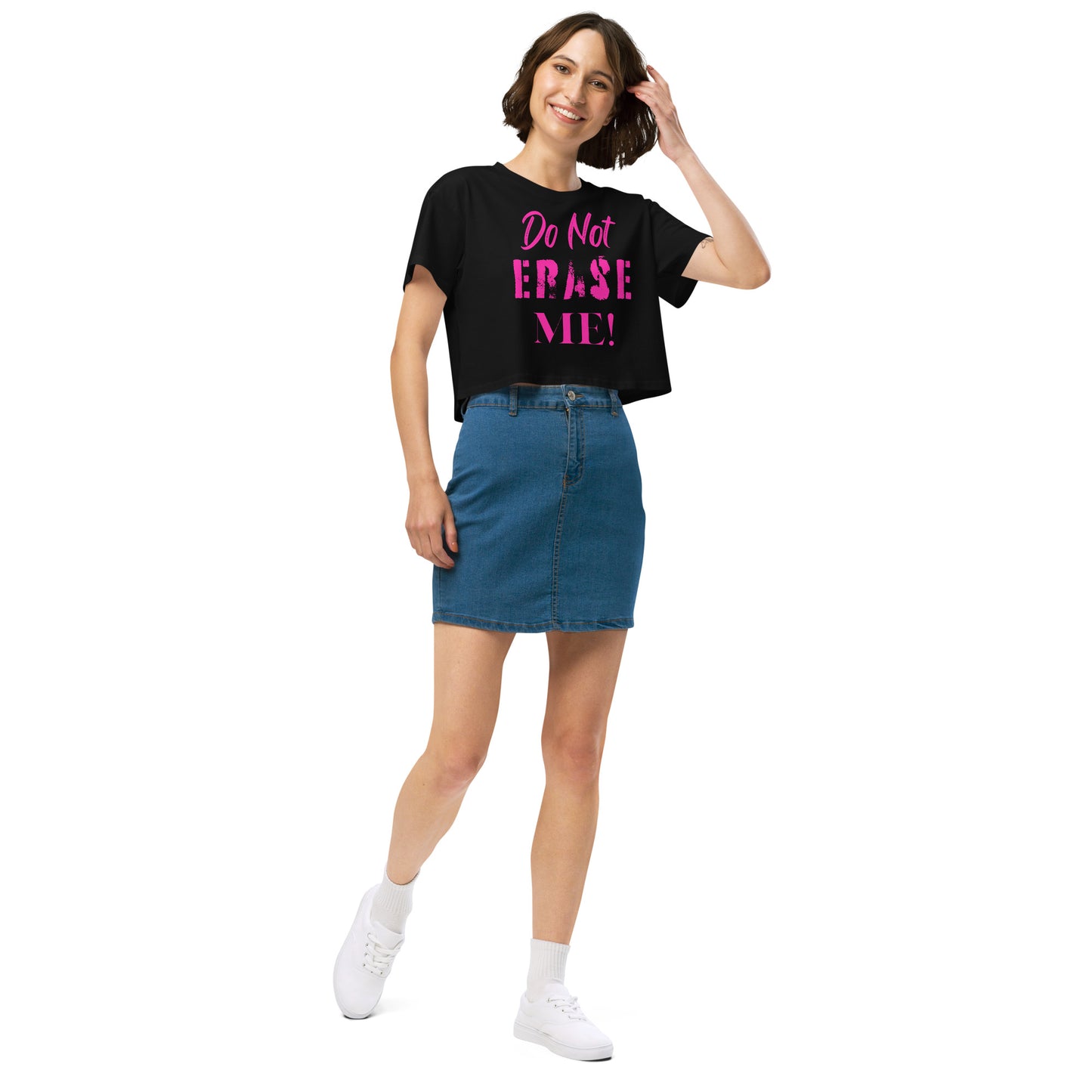 Don't Erase Me Women’s crop top