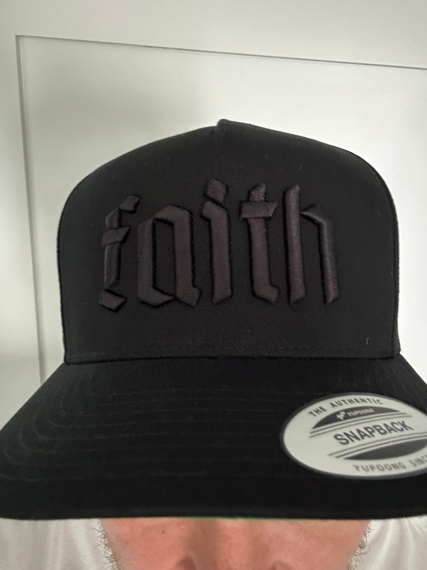Black on Black Faith Snapback Hat