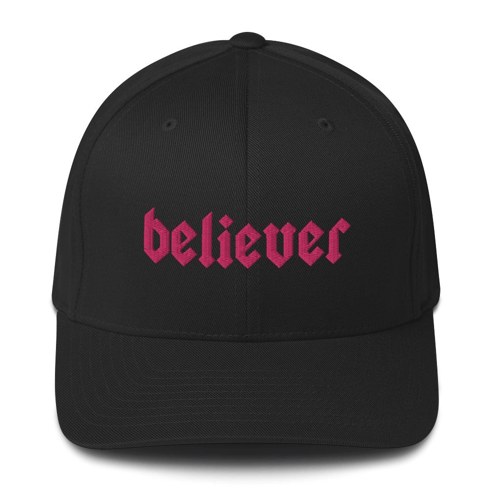 Believer Embroidered Structured Flex Fit Hat