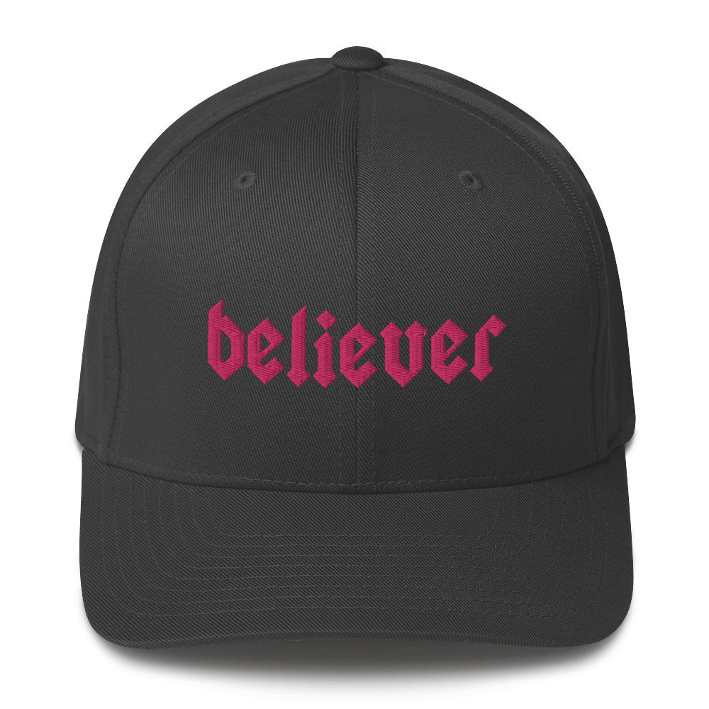 Believer Embroidered Structured Flex Fit Hat
