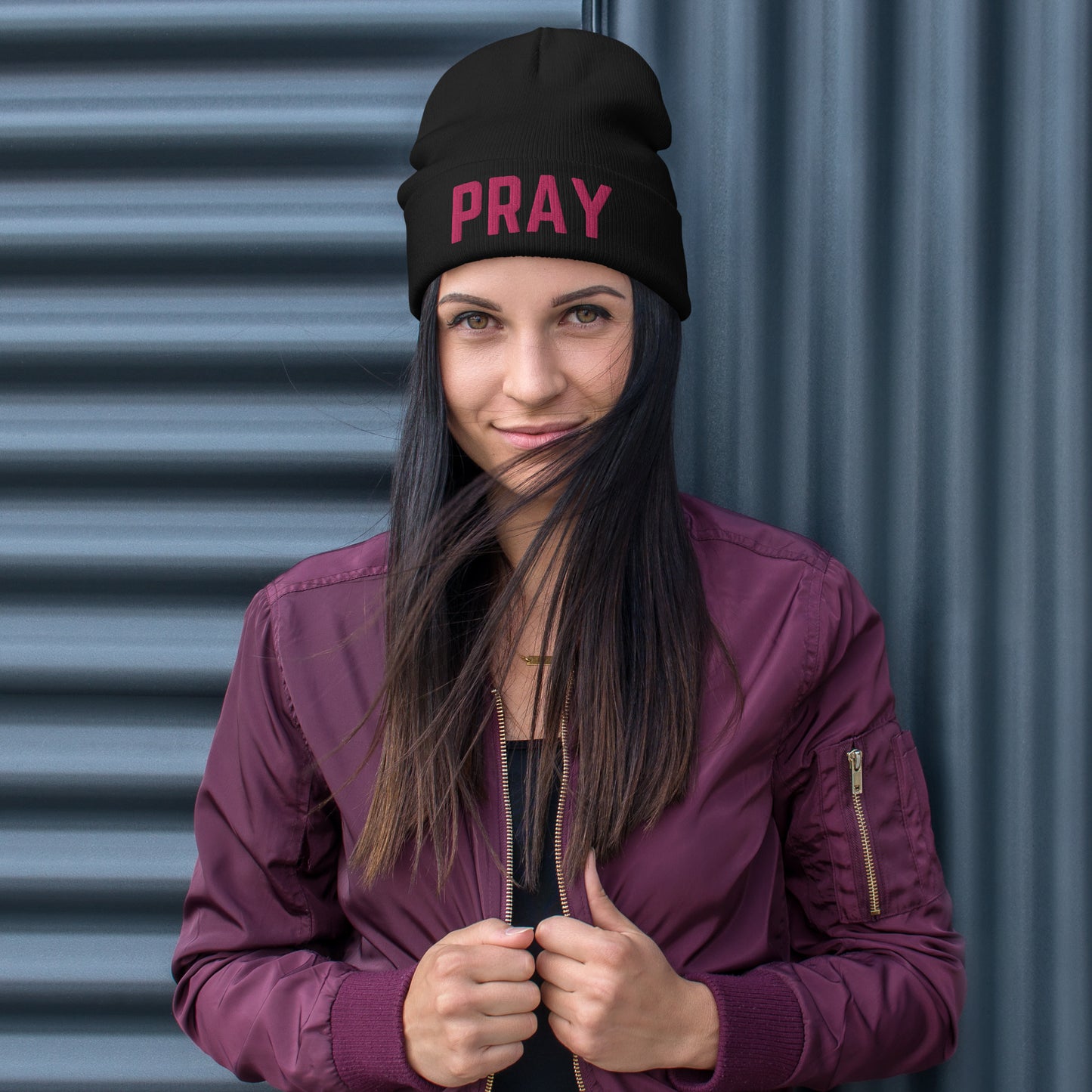 Pray Embroidered Beanie