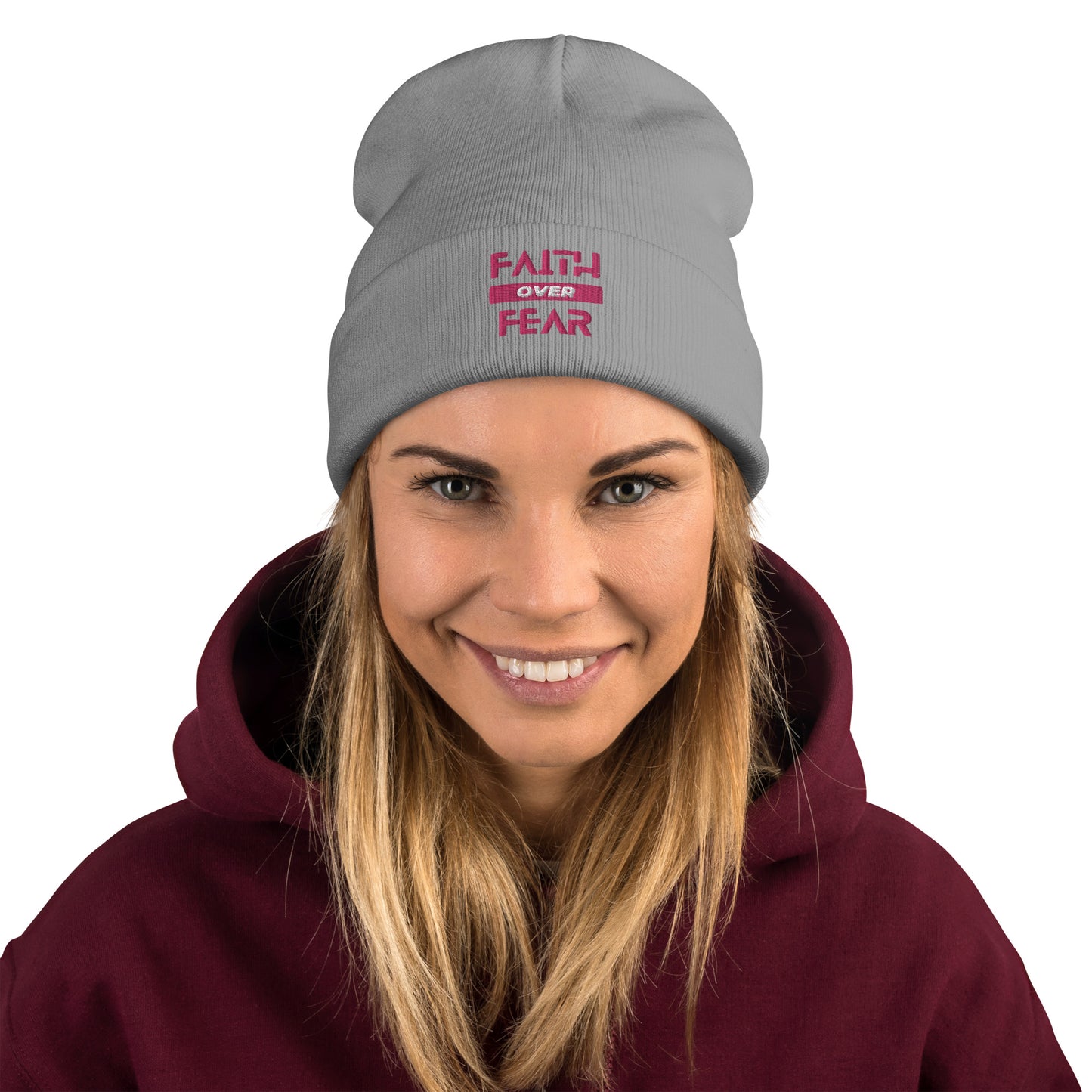 Faith over Fear Embroidered Beanie