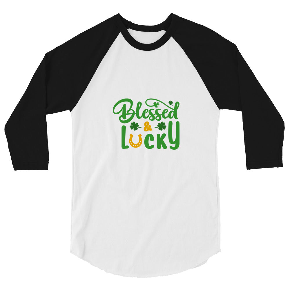 Blessed & Lucky 3/4 sleeve raglan shirt