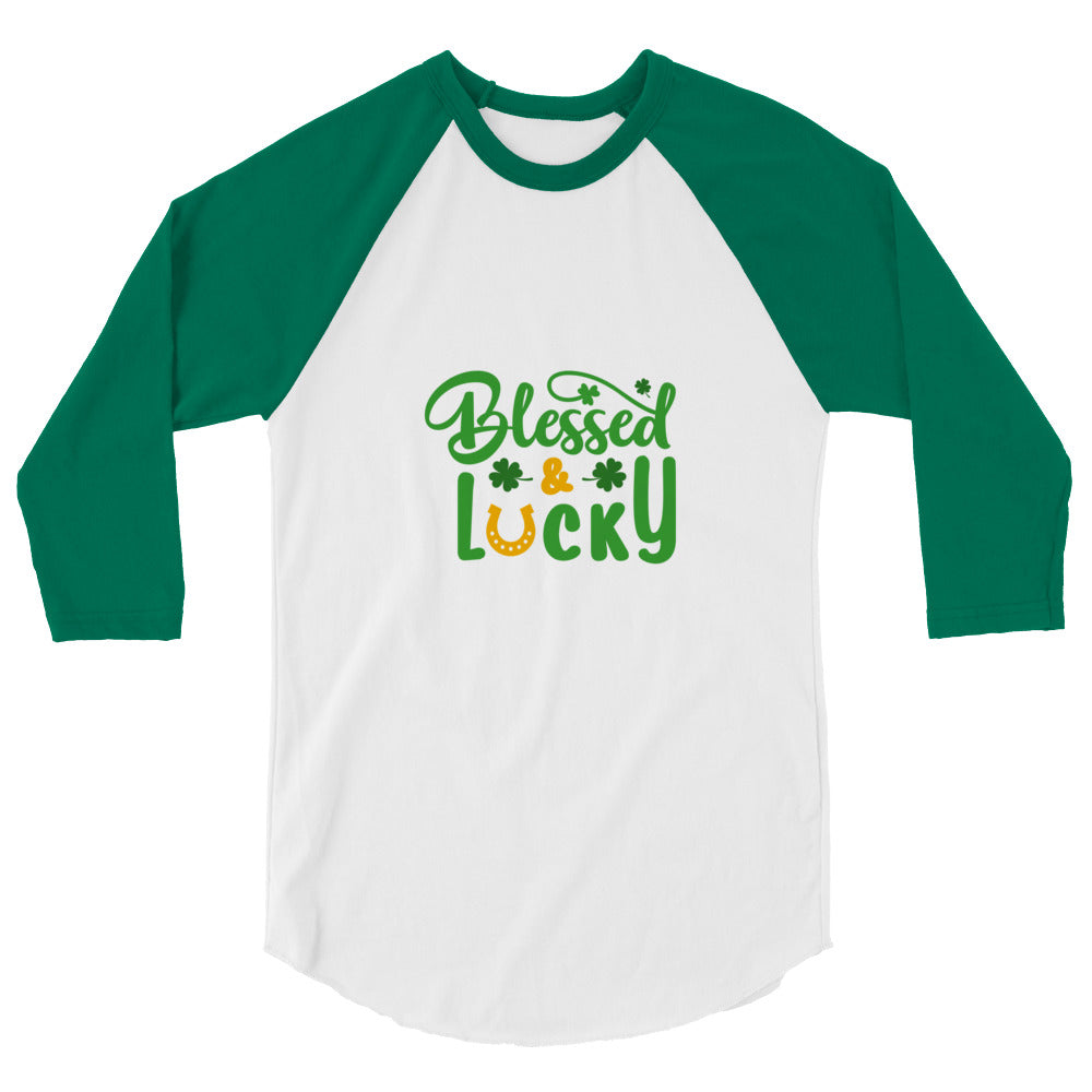 Blessed & Lucky 3/4 sleeve raglan shirt